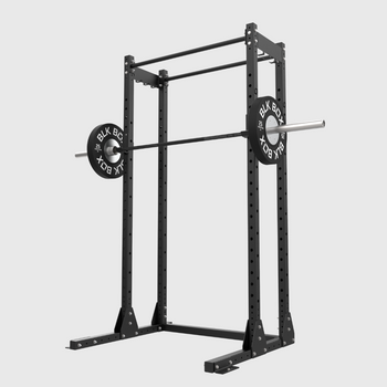 BLK BOX Blackout Half Rack with barbell and plates