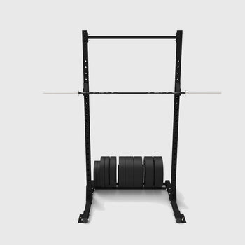 BLK BOX Blackout Squat Stand with Bumper Plate Storage