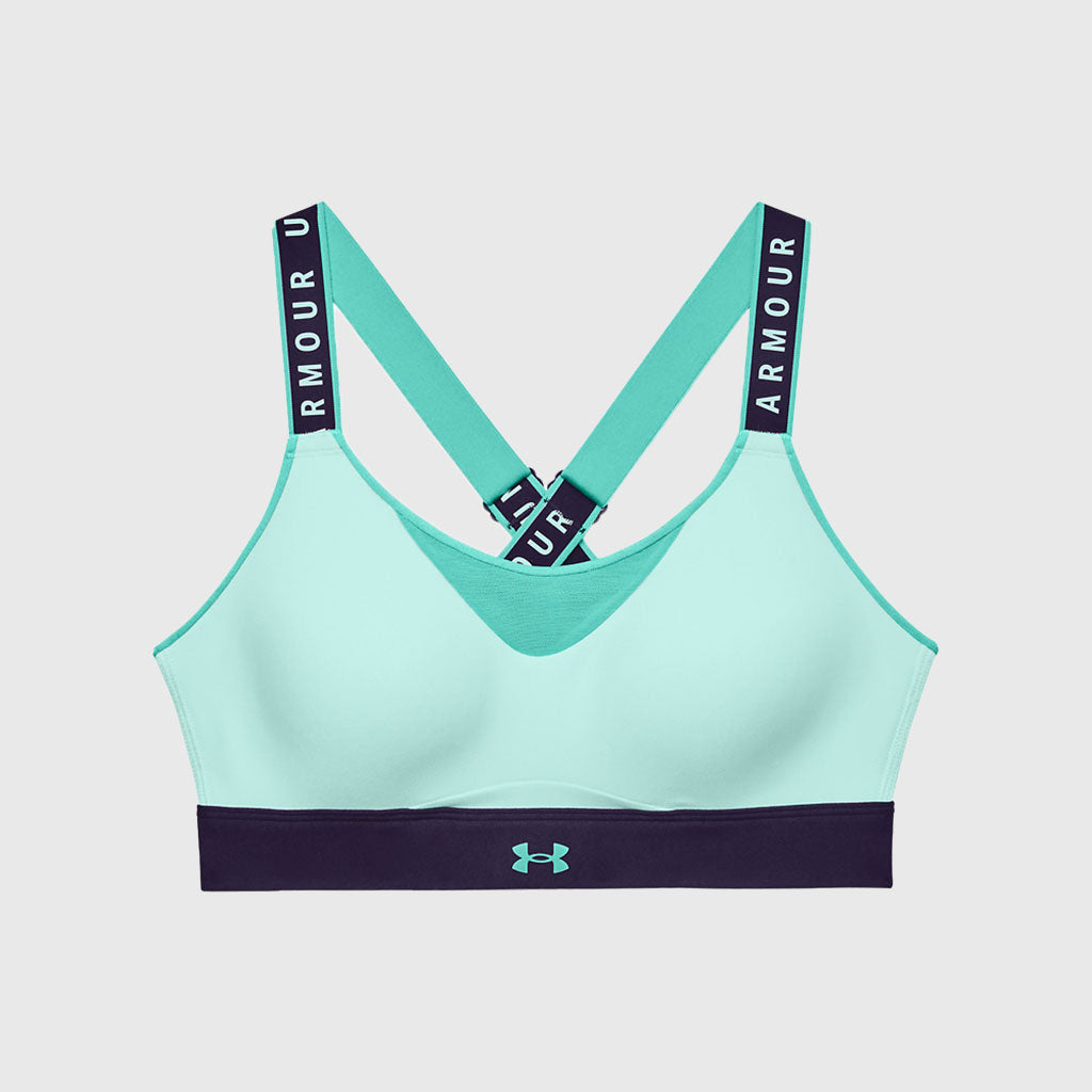 Under Armour Infinity High Sports Bra for Ladies - League Red Light  Heather/Black - XXL